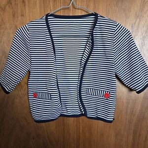 Striped Navy & White Kids Bolero - 14/L